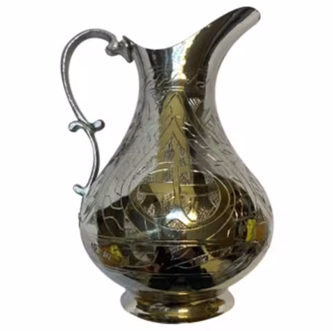 Кувшин для хамама Steam&Water (цвет хром+орнамент) КМ-5, Н. 25 см.