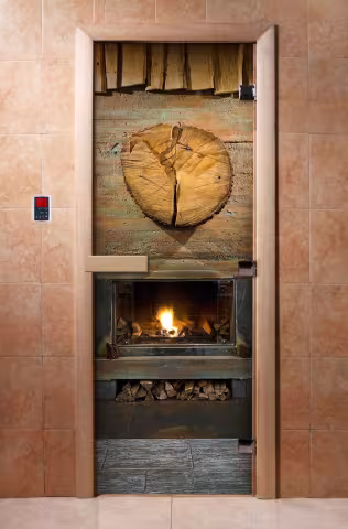 Дверь для бани и сауны Doorwood с фотопечатью A038 700х1900 мм