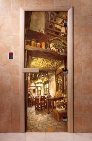 Дверь для бани и сауны Doorwood с фотопечатью A035 800х2000 мм