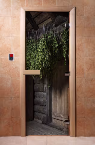 Дверь для бани и сауны Doorwood с фотопечатью A002 800х2000 мм