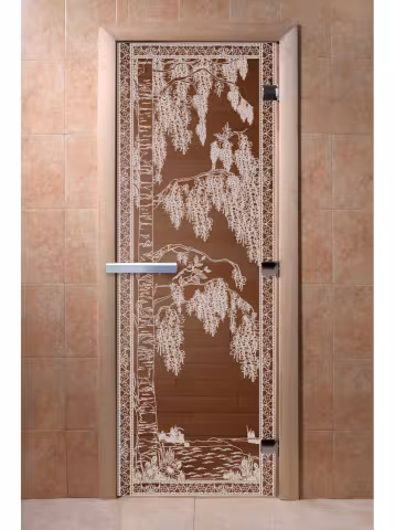 Дверь для бани и сауны Doorwood "Березка бронза" 800х1800 мм