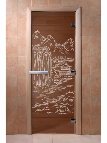 Дверь для бани и сауны Doorwood "Китай бронза" 700х1800 мм
