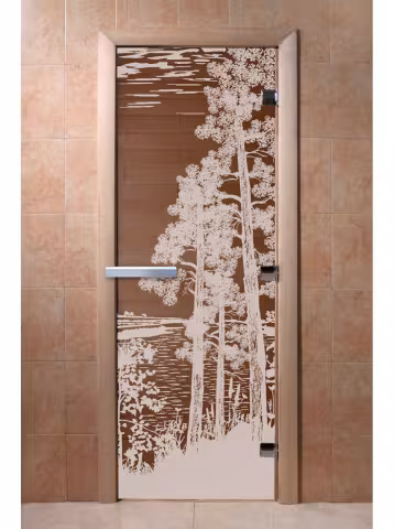Дверь для бани и сауны Doorwood "Рассвет бронза" 700х1900 мм