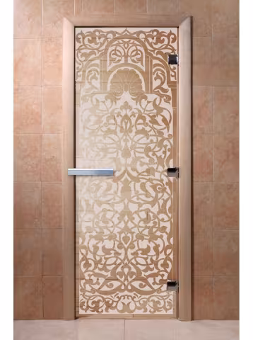 Дверь для бани и сауны Doorwood "Флоренция прозрачная" 600х1900 мм