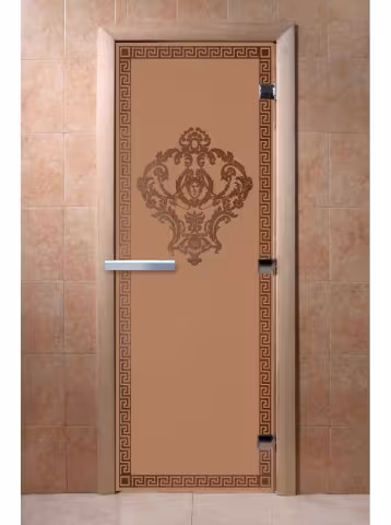 Дверь для бани и сауны Doorwood  "Версаче бронза матовая" 600х1800 мм