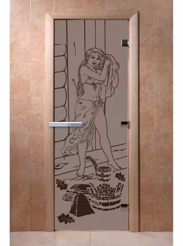 Дверь для бани и сауны Doorwood "Дженифер черный жемчуг матовая" 700х1900 мм