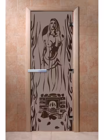 Дверь для бани и сауны Doorwood "Горячий пар черный жемчуг матовая" 700х1900 мм