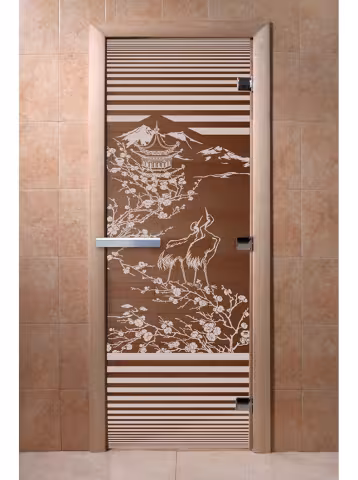 Дверь для бани и сауны Doorwood "Япония бронза" 800х1800 мм