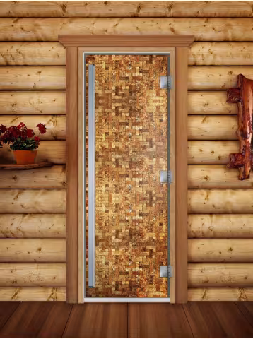 Дверь для бани и сауны Doorwood Престиж Фотопечать А054 800х2000 мм