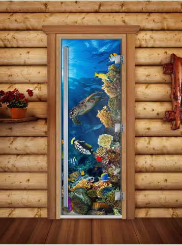 Дверь для бани и сауны Doorwood Престиж Фотопечать А087 700х1900 мм