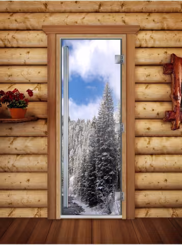 Дверь для бани и сауны Doorwood Престиж Фотопечать А095 700х1900 мм
