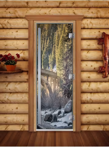 Дверь для бани и сауны Doorwood Престиж Фотопечать А096 700х1900 мм