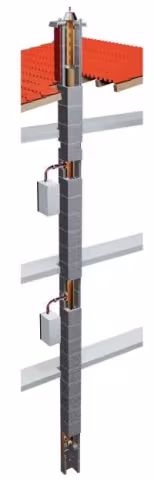 Дымоход Schiedel Multi 9,33 метра (360х360мм), диаметр 160мм (покровная плита под изоляцию и 2 двухходовых вентканала)