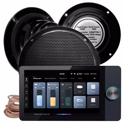 Комплект влагостойкой акустики Steam&Water SMART HOME MUSIC 2.0 - VISATON Black 3 динамика