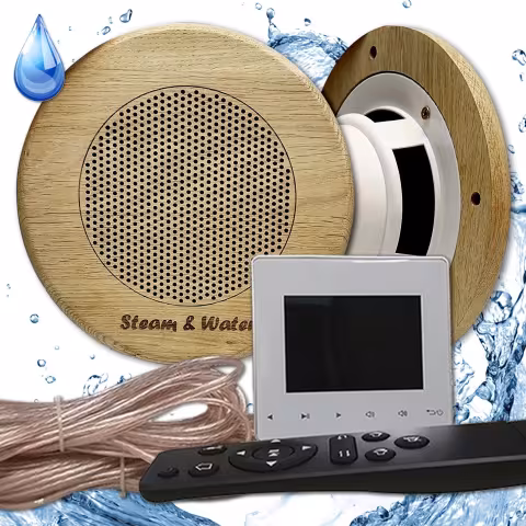 Комплект влагостойкой акустики Steam&Water Sauna Standart SW 2 White (круглая решетка)