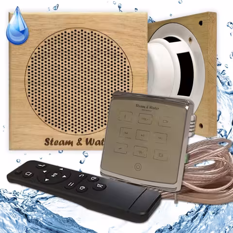 Комплект влагостойкой акустики для бани и сауны - Steam&Water2 Gold ECO SAUNA (квадратная решетка)