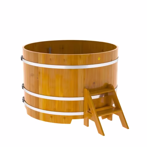 Купель круглая BentWood лиственница натуральная рустик 1500х1100 мм