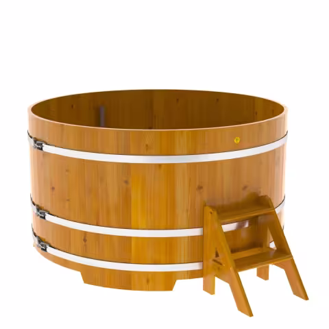 Купель круглая BentWood лиственница натуральная рустик 1800х1100 мм