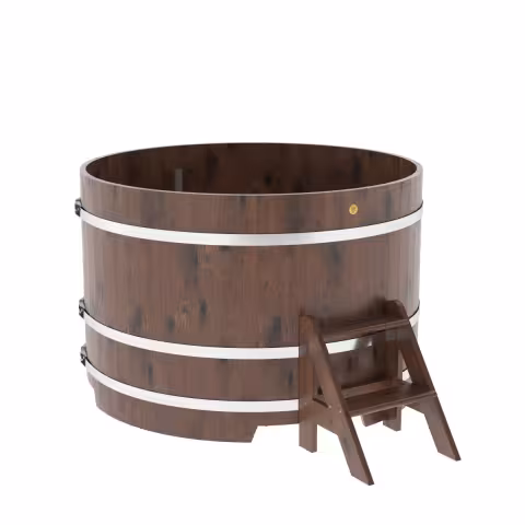 Купель круглая BentWood дуб морёный рустик 1500х1100 мм