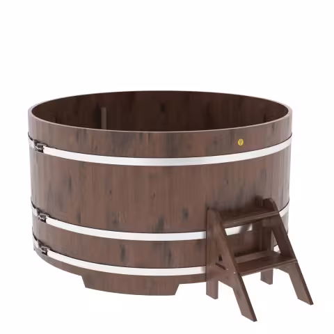 Купель круглая BentWood дуб морёный рустик 1800х1400 мм