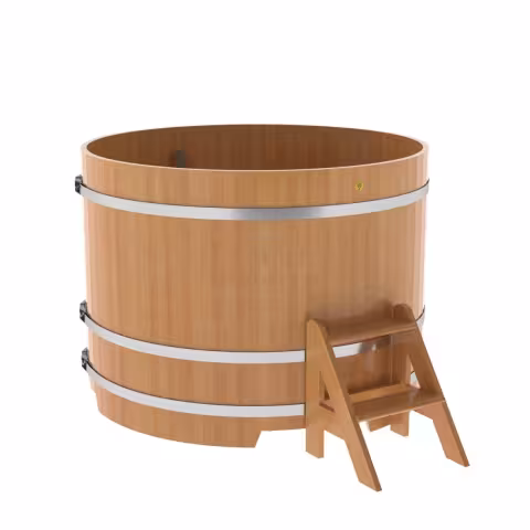 Купель круглая BentWood лиственница натуральная премиум 1500х1100 мм