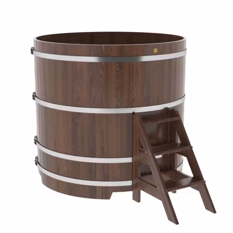 Купель круглая BentWood дуб морёный 1500х1400 мм