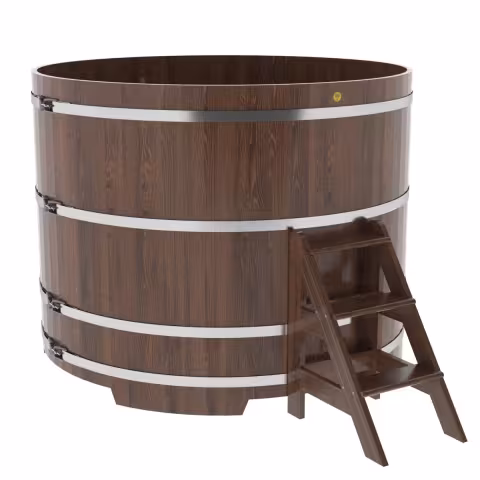 Купель круглая BentWood дуб морёный 1800х1400 мм