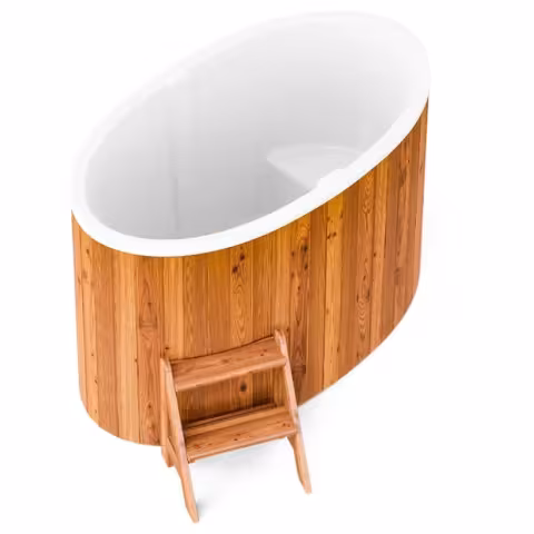 Овальная купель POLARSPA STANDART 98 термобереза светлая