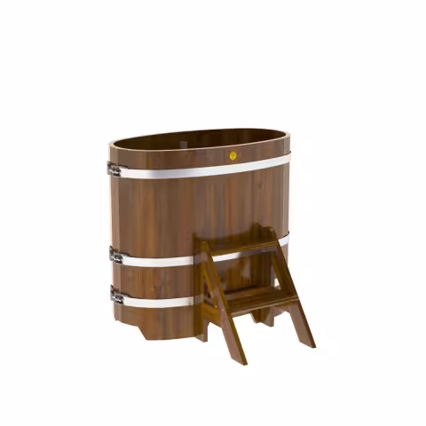 Купель овальная BentWood из лиственницы овальная, морёная рустик 590х1060х1100 мм