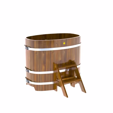 Купель овальная BentWood из лиственницы овальная, морёная рустик 760х1160х1100 мм