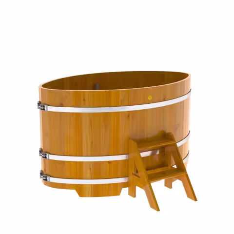 Купель овальная BentWood из лиственницы овальная, натуральная рустик 1020х1680х1200 мм