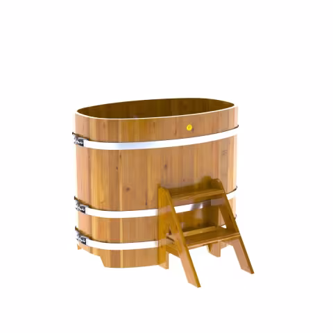 Купель овальная BentWood из лиственницы овальная, натуральная рустик 760х1160х1100 мм