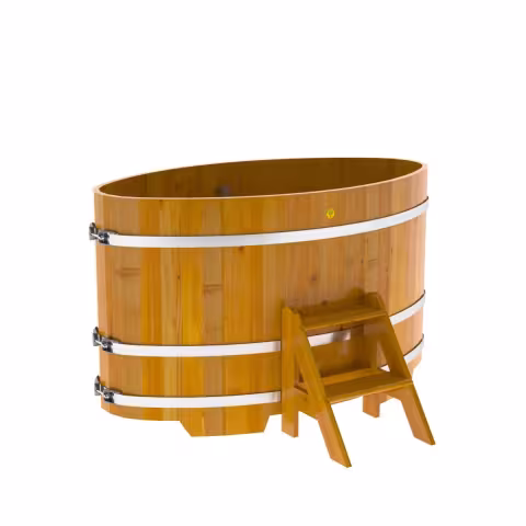 Купель овальная BentWood из лиственницы овальная, натуральная рустик 920х1660х1100 мм