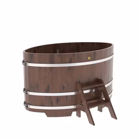 Купель овальная BentWood из дуба овальная, морёный рустик 1020х1680х1200 мм