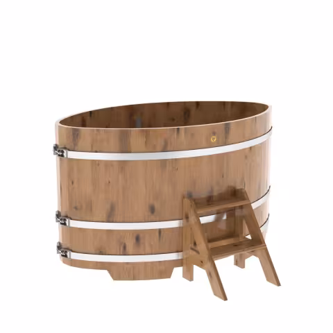 Купель овальная BentWood из дуба овальная, натуральный рустик 1020х1680х1400 мм