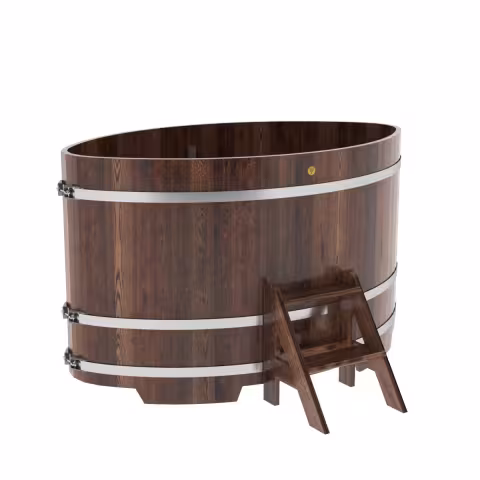 Купель овальная BentWood из лиственницы овальная, морёная премиум 1120х1830х1100 мм