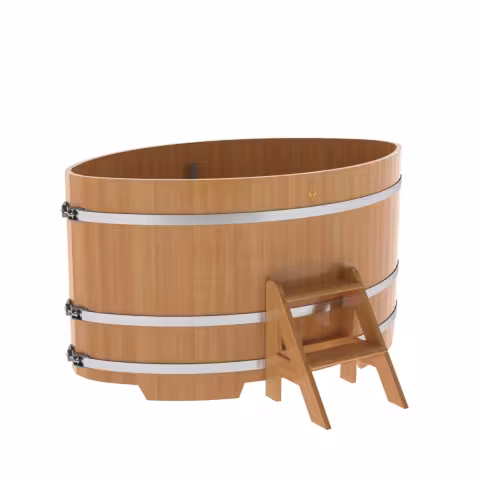 Купель овальная BentWood из лиственницы овальная, натуральная премиум 1120х1830х1000 мм