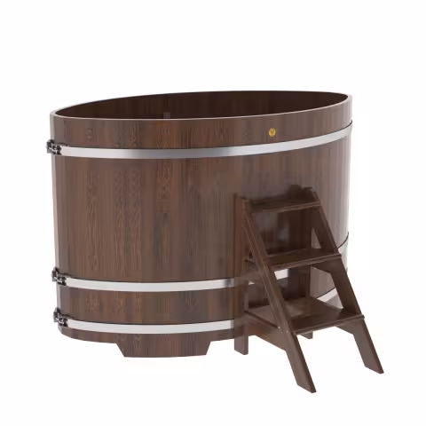 Купель овальная BentWood из дуба овальная, морёный 1120х1830х1200 мм