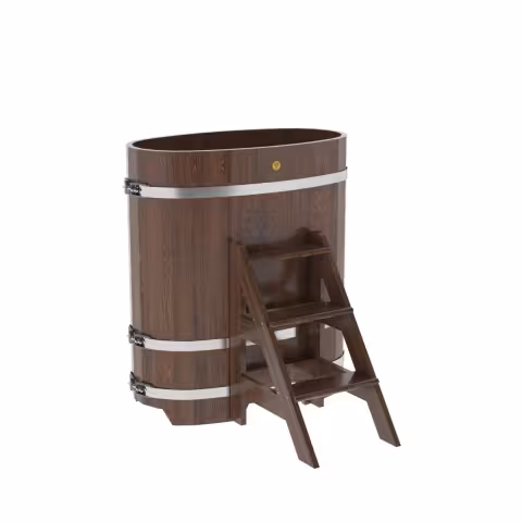 Купель овальная BentWood из дуба овальная, морёный 590х1060х1200 мм