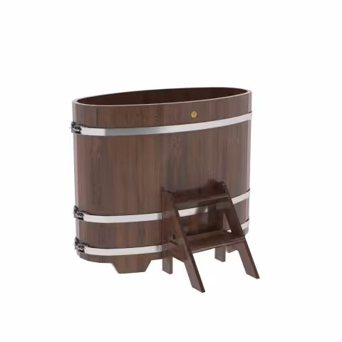 Купель овальная BentWood из дуба овальная, морёный 690х1310х1100 мм
