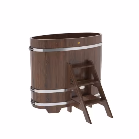 Купель овальная BentWood из дуба овальная, морёный 690х1310х1200 мм
