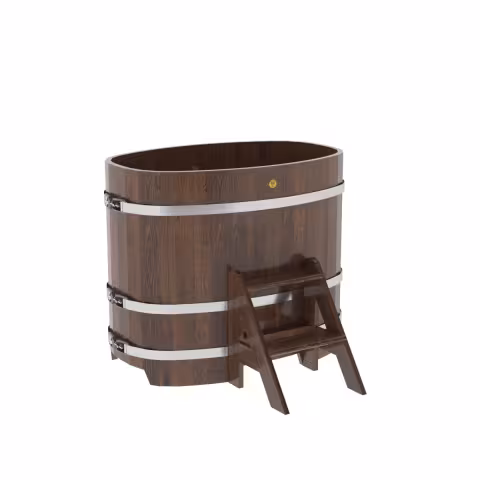 Купель овальная BentWood из дуба овальная, морёный 760х1160х1000 мм