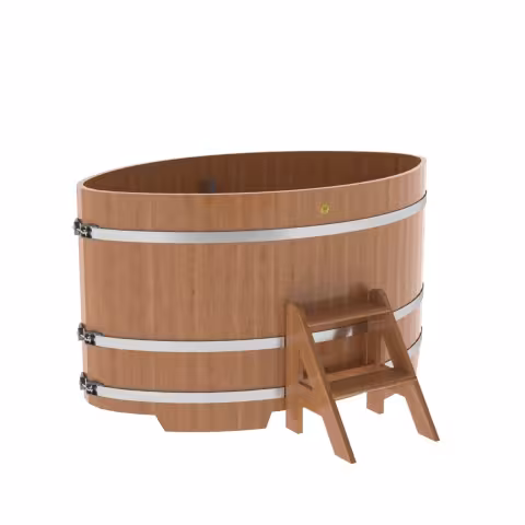Купель овальная BentWood из дуба овальная, натуральный 1080х1750х1000 мм
