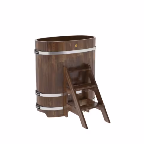 Купель овальная BentWood из сращенных ламелей лиственницы овальная, морёная 590х1060х1200 мм