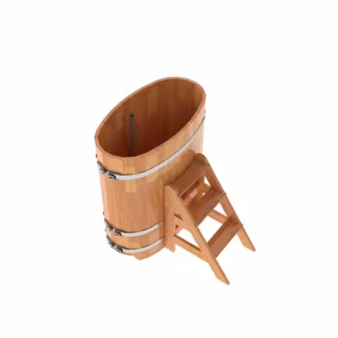 Купель овальная BentWood из сращенных ламелей лиственницы овальная, натуральная 590х1060х1200 мм