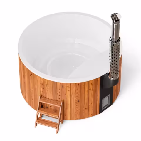 Круглая купель POLARSPA ELITE 220 с подогревом термососна светлая