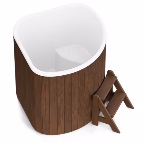Угловая купель POLARSPA CORNER 130 SMALL термобереза темная