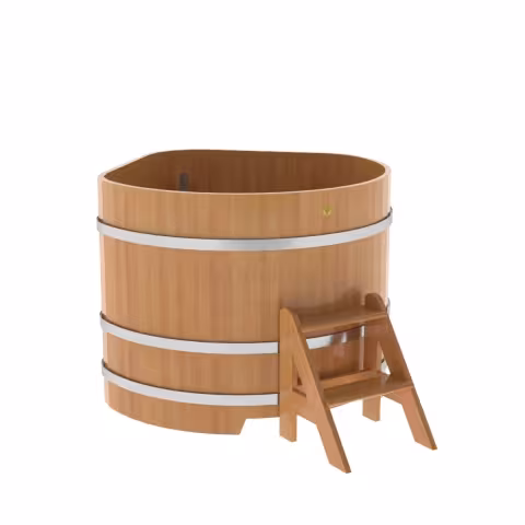 Купель угловая BentWood из лиственницы угловая, натуральная премиум 1190х1190х1000 мм