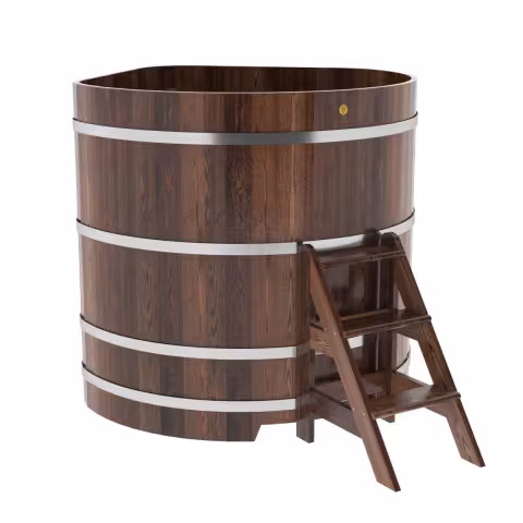Купель угловая BentWood из лиственницы угловая, морёная премиум 1370х1370х1400 мм