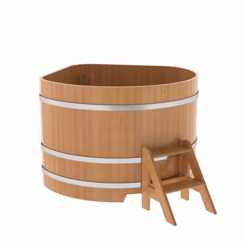 Купель угловая BentWood из лиственницы угловая, натуральная премиум 1370х1370х1000 мм